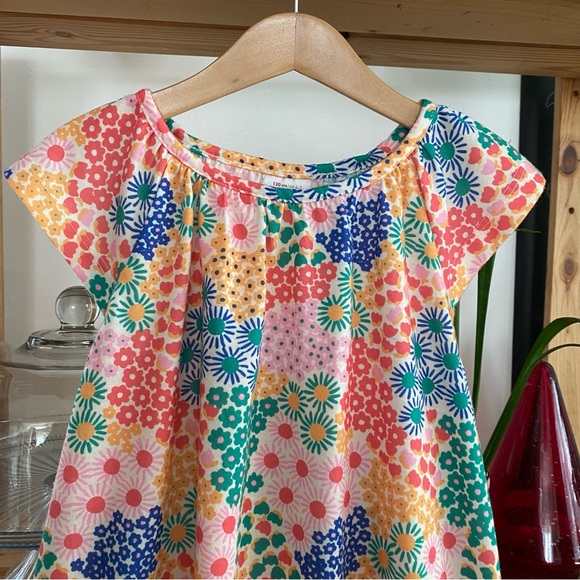 Hanna Andersson Colorful Floral Print Flannel Pajama Dress Nightgown 6 - Picture 6 of 12